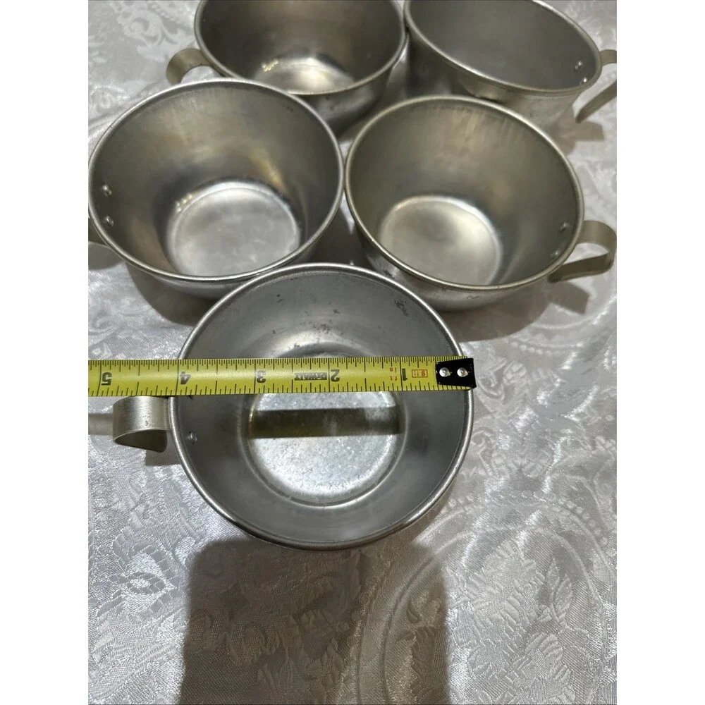 Vintage Aluminum Camping Cups Set 5